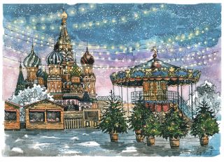 Почтовая открытка Рождественская ярмарка