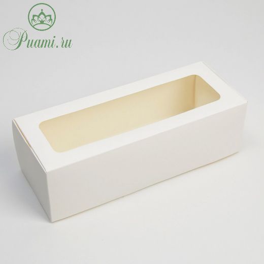 Коробка для кондитерских изделий с окном «Белая»,  26 х 10 х 8 см