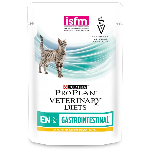 Влажный корм для кошек Pro Plan Veterinary Diets Gastrointestinal EN St/Ox при проблемах с ЖКТ с курицей с индейкой
