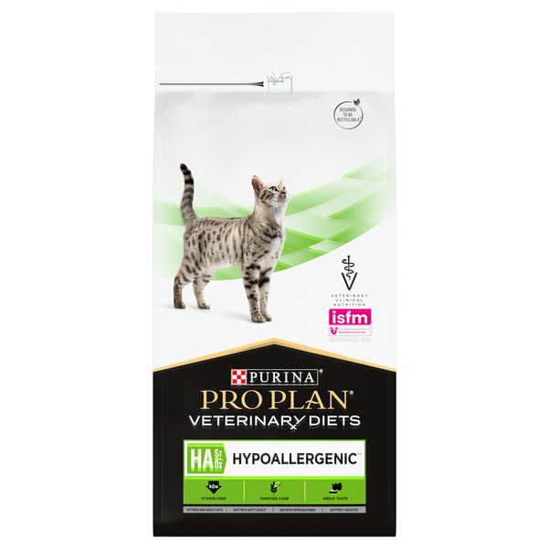 Корм сухой Purina vet HA Hypoallergenic диета для кошек при аллергии 1.3кг