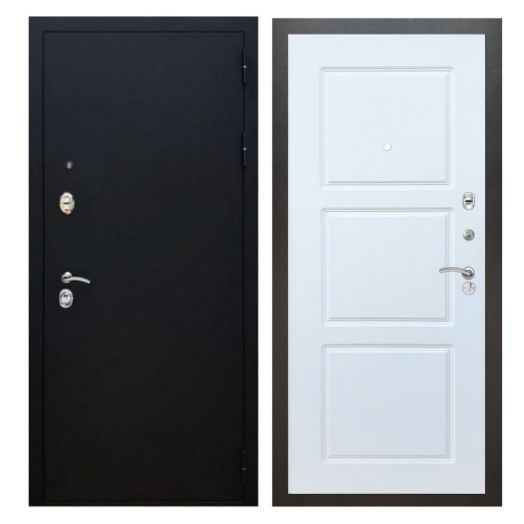 Дверь входная металлическая Армада H5 Черный муар ФЛ-3 Белый Софт
