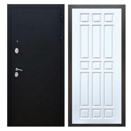 Дверь входная металлическая Армада H5 Черный муар ФЛ-33 Белый Софт