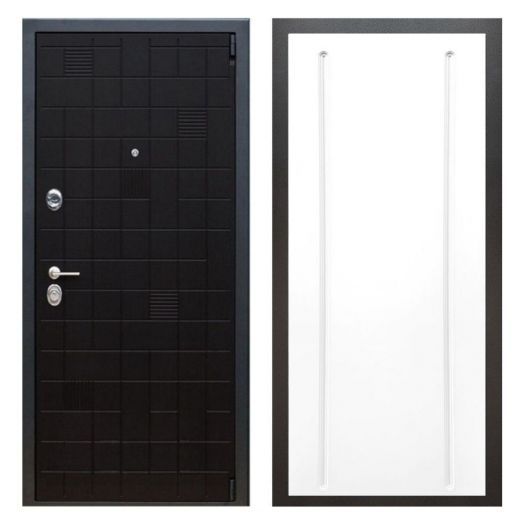 Дверь входная металлическая Армада H12 Тетрис Ясень Черный ФЛ-68 Белый Софт
