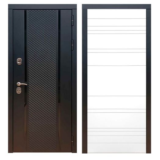 Дверь входная металлическая Армада H25 Черный кварц ФЛ-14 Белый Софт