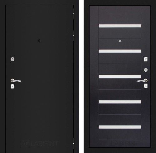 Дверь Входная Металлическая Лабиринт CLASSIC шагрень черная 01 Венге