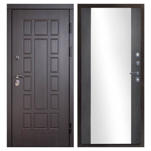 Входная Металлическая Дверь Термодор Termo-door (T.DOOR)  Виргиния венге Зеркало бетон темный
