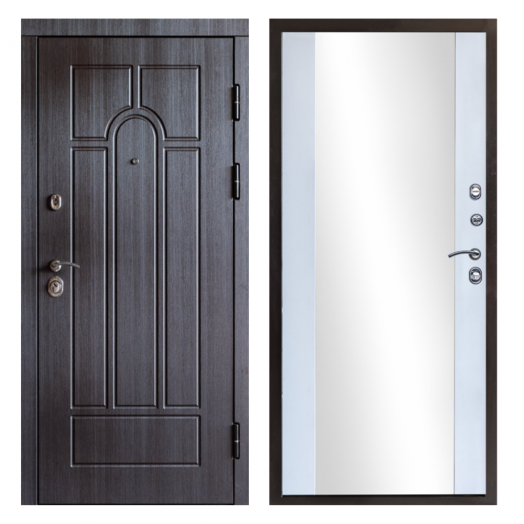 Входная Металлическая Дверь Термодор Termo-door (T.DOOR)  Модена венге Зеркало белый софт