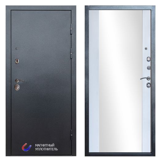 Входная Металлическая Дверь Термодор Termo-door (T.DOOR) Техно Графит Зеркало белый софт