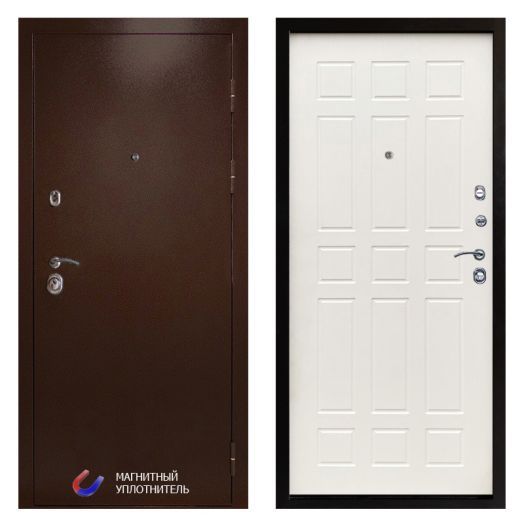 Входная Металлическая Дверь Термодор Termo-door (T.DOOR) Техно Медь Спарта белое дерево
