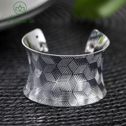 Кольцо для салфетки «Грани», 4?3,5 см, цвет серебряный