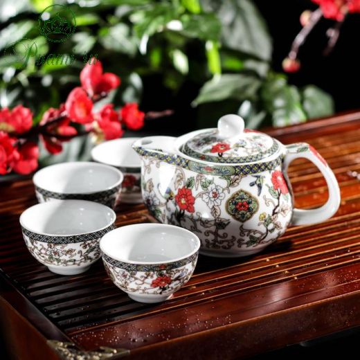 Набор для чайной церемонии «Цветение», 5 предметов: чайник 200 мл, чашка 30 мл