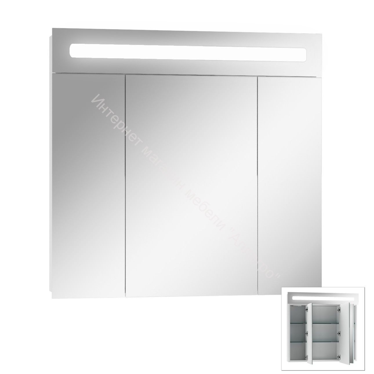 Шкаф-зеркало Аврора 75 с подсветкой LED