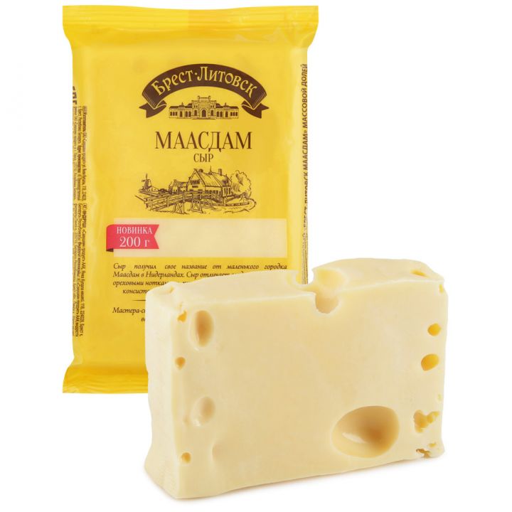 Сыр Маасдам 45% 200г Брест-Литовск