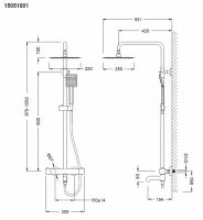 Термостатическая душевая стойка с изливом ZeegreS Z.BARI схема 2