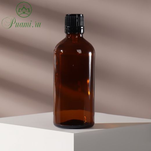Бутылочка для хранения, с капельным дозатором, 100 мл, цвет чёрный/коричневый