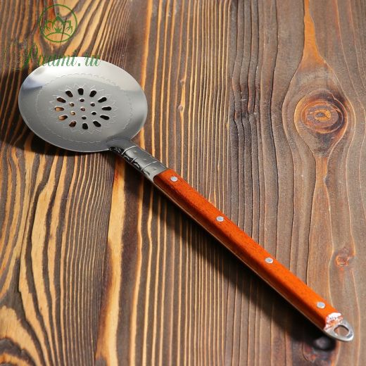Шумовка для казана узбекская 40см, с деревянной ручкой