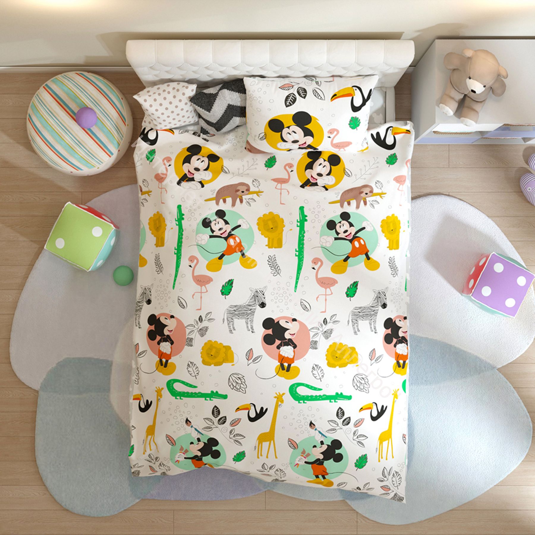 Детское постельное белье "Funny Mickey" Поплин 1,5-спальный комплект (наволочка 50х70)