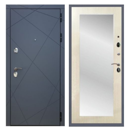 Дверь входная металлическая Армада H13 Силк Титан Зеркало 18 Лиственница беж