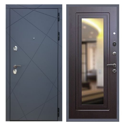 Дверь входная металлическая Армада H13 Силк Титан Зеркало Мини ФЛЗ-120 Венге
