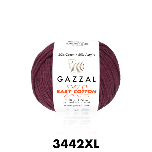 Baby cotton XL (Gazzal) 3442-вино
