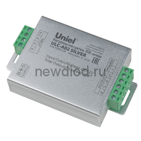 Контроллер-повторитель RGB сигнала ULC-A02 SILVER для сд лент 6Ах3канала 216Вт(12В)/432Вт(24В) Uniel