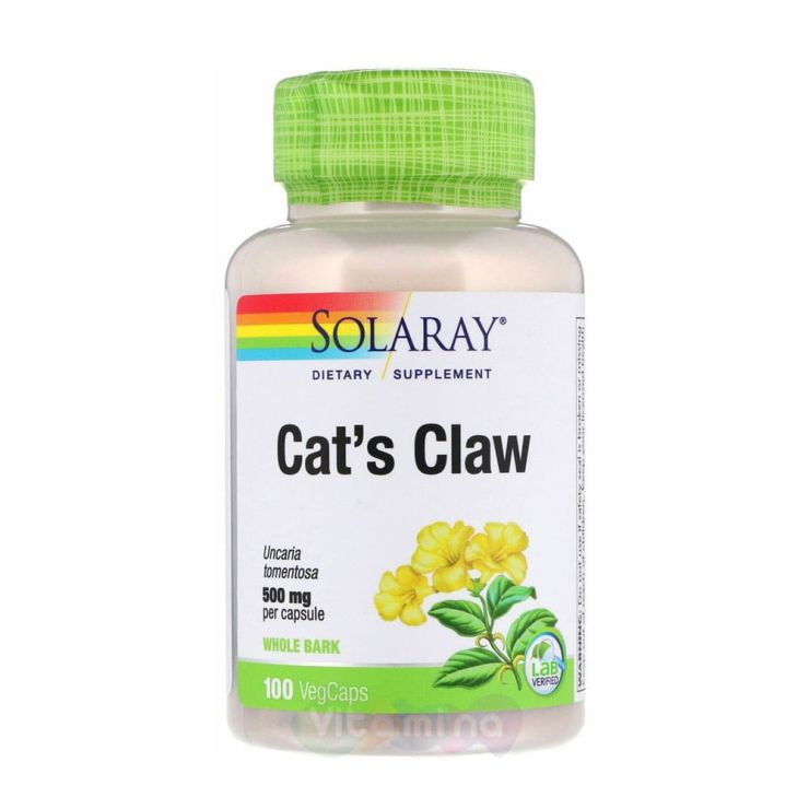 Solaray Cat's Claw Кошачий коготь, 100 капс