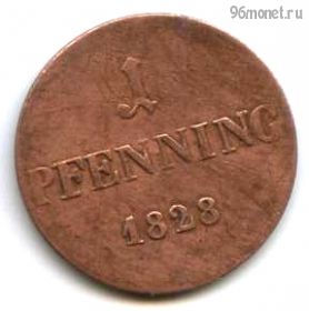 Германия Бавария 1 пфеннинг 1828
