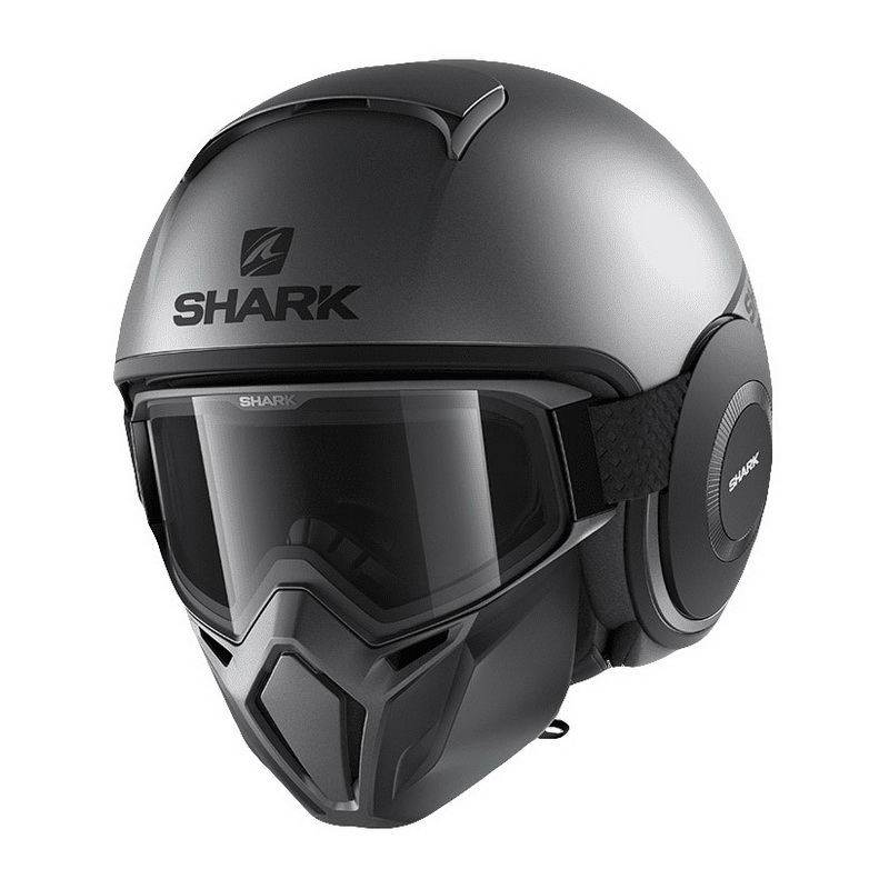 SHARK Мотошлем STREET-DRAK, цвет Антрацит Матовый/Черный Матовый, Размер S