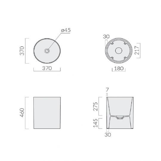 Раковина Galassia Core круглая без перелива (донный клапан "клик-клак" и сифон в комплекте) 40 7305 ФОТО
