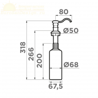 Дозатор жидкого мыла для кухни Omoikiri ОМ-01 49950 схема 2