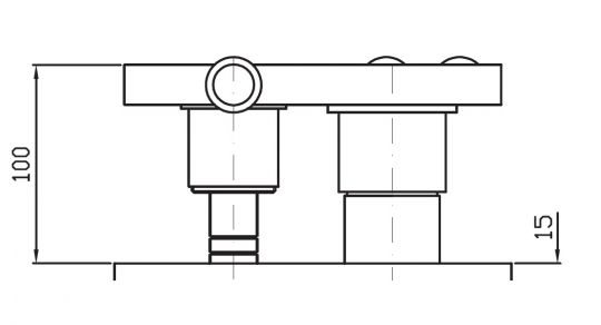 Внутренняя часть смесителя Zucchetti для ванны и душа R99692 схема 2