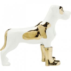 Статуэтка Dog in Boots, коллекция "Собака в сапогах" 11*25*31, Фарфор, Белый, Золотой