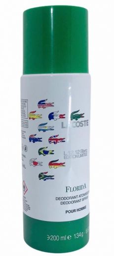 Парфюмированный дезодорант Lacoste L.12.12 Blanc Florida 200 ml (Для мужчин)