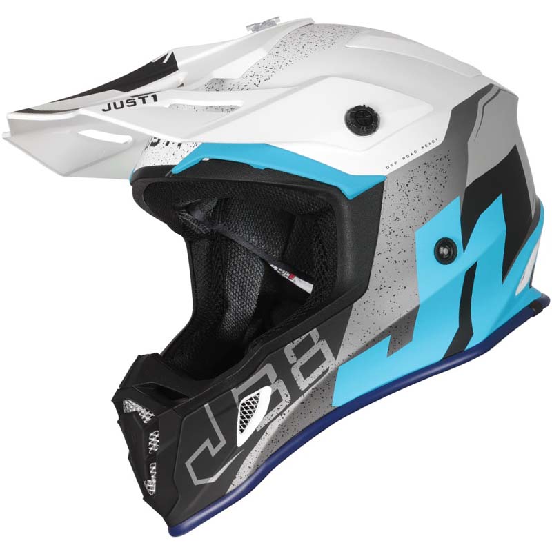 Just1 J38 Korner Light Blue White шлем внедорожный