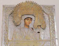 Казанская Икона Божьей Матери 19-го века с окладом (27*35см)