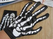 Перчатки для карнавального костюма Руки скелета черные