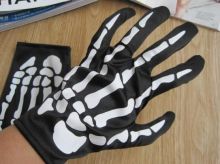 Перчатки для карнавального костюма Руки скелета черные
