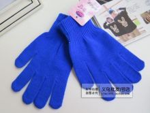 Детские зимние перчатки шерстяные синие