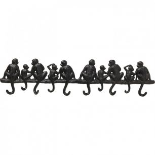 Вешалка настенная Monkey Family, коллекция "Семья обезьян" 61*14*3, Сталь, Черный