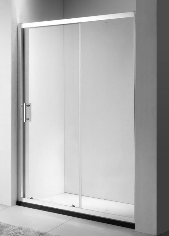 Душевая дверь Oporto Shower 8007-1CH 130x190 см раздвижная, стекло прозрачное 6 мм