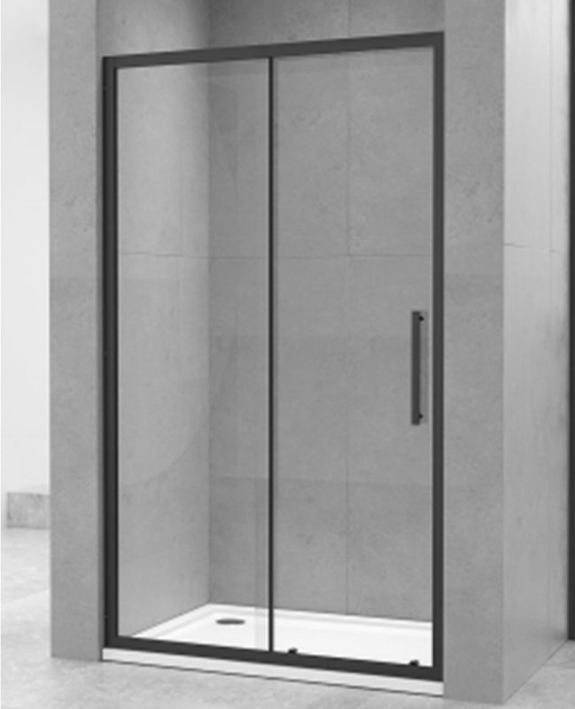 Душевая дверь Oporto Shower 8007-1B 130x190 см раздвижная, стекло прозрачное 6 мм