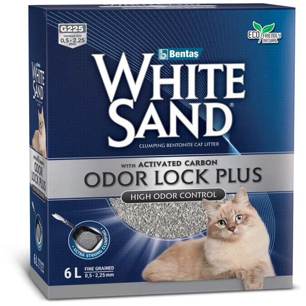 Наполнитель комкующийся White Sand Экстра с активированным углем 5.1 кг