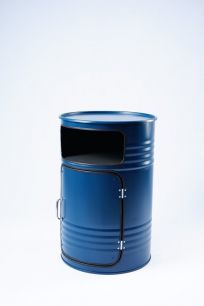 Кофейный столик-бочка синего цвета