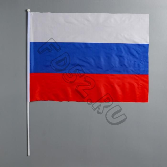 Флаг России, 40 х 60 см, шток 60 см (склад)