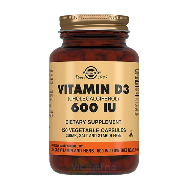 СОЛГАР Витамин D3 600 МЕ (120 капсул)