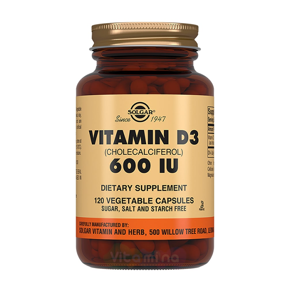 СОЛГАР Витамин D3 600 МЕ (120 капсул) -  в е .
