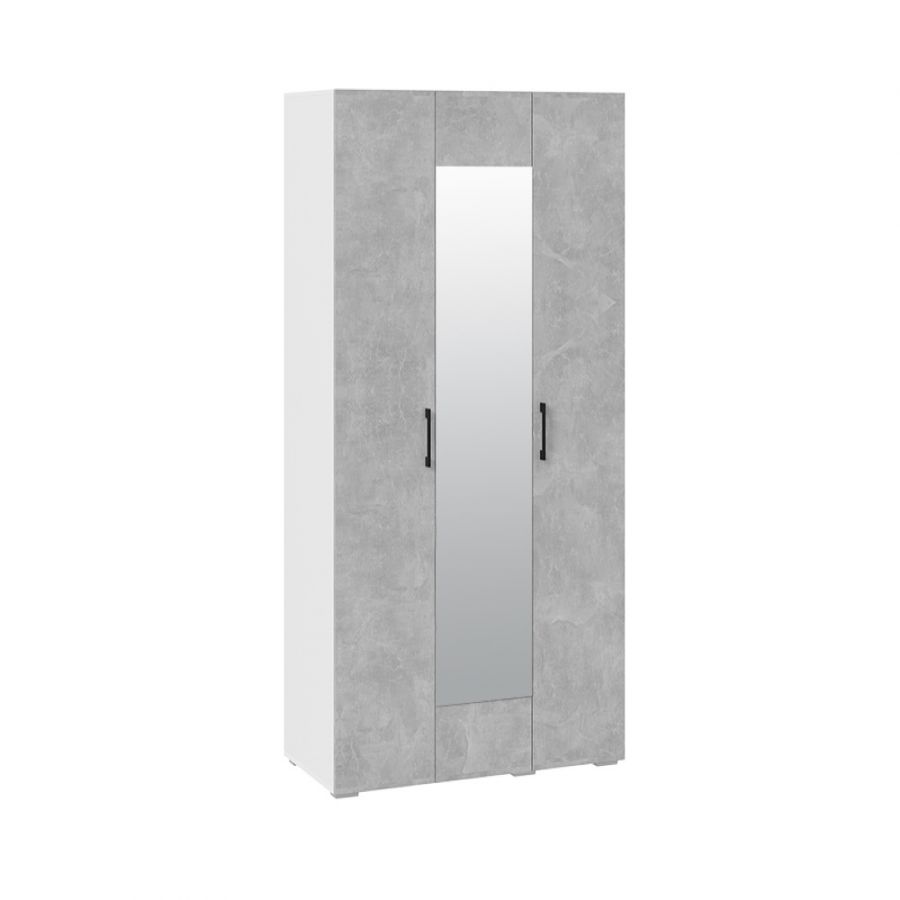 Шкаф «Нео» 3-х дверный с зеркалом (Белый/Ателье светлый)