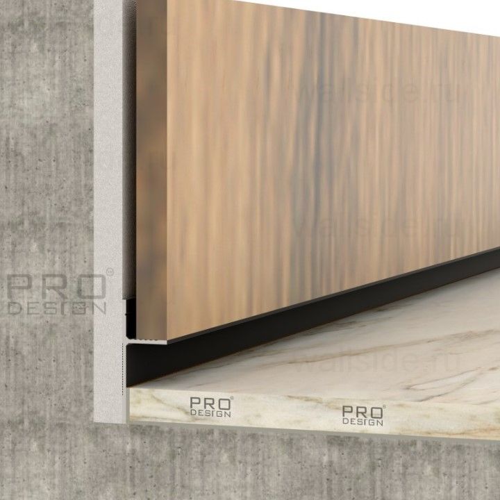 Теневой плинтус скрытого монтажа Pro Design Panel 7208 чёрный муар