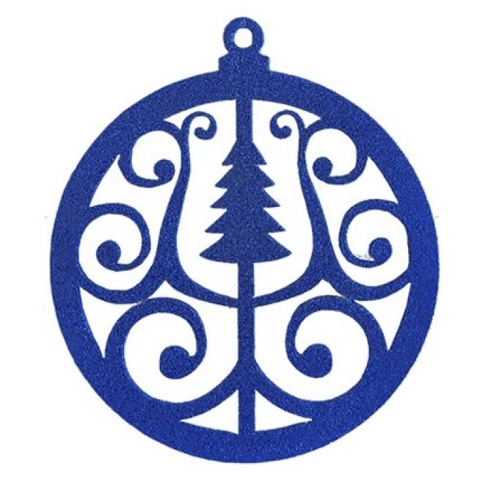 Украшение "Медальон с елочкой", цвет синий