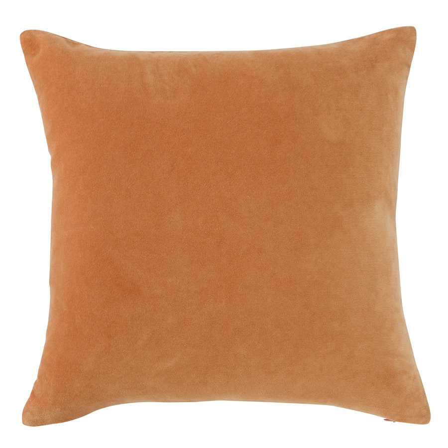 Чехол на подушку из хлопкового бархата коричневого цвета из коллекции Essential, 45х45 см